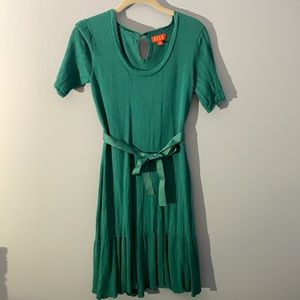 Dark Teal Short Sleeve Sweater Dress